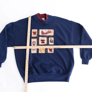 Vintage Jerseys  Navy Maroon Angels Patchwork Crewneck Sweater 2X